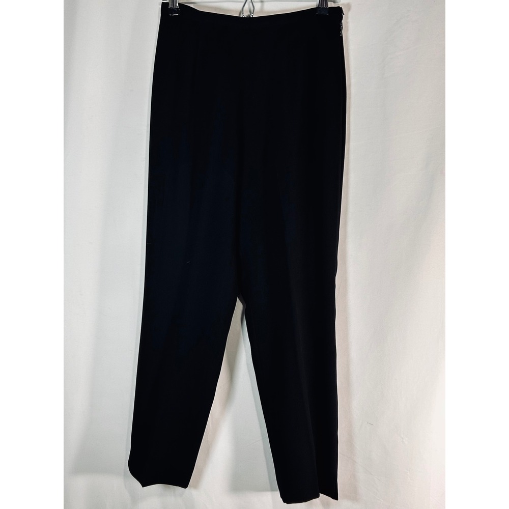 Talbots Petites Womens Black Dress Pants Side‎ Zip Straight Leg Trousers 27x26